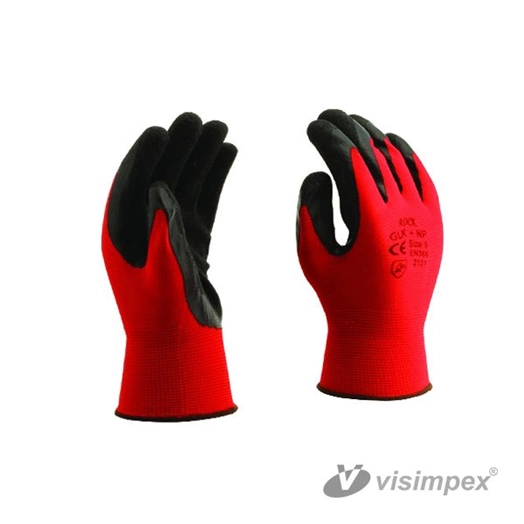 Latex kesztyű tenyérmártással, piros Latex kesztyű tenyérmártással, piros